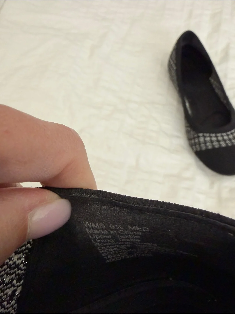 croft & barrow Black Knit Ballet Flats with Tweed Accent